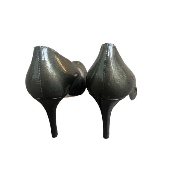 LK BENNETT STILA COURTS OLIVE PATENT ROUND HEELS PUMPS 39 - Picture 4 of 6